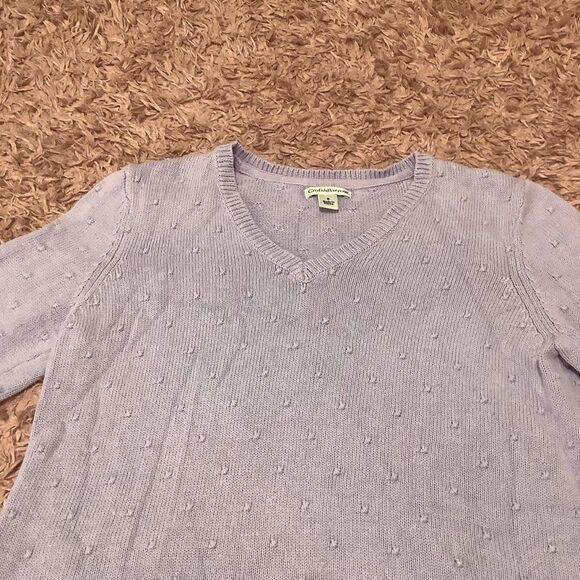 Croft and Barrow Pastel Purple Polka Dot Preppy 3/4 Sleeve Sweater Size Small - Picture 5 of 12